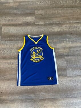 Fabletics Blue and Yellow Golden State Warriors Stephen Curry Kid's Jersey